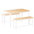 Dining Table Set with Bench, 3 Pieces Dining Furniture Set Kitchen Table Set for Kitchen, Dining Room, Living Room
