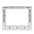 White Entertainment Unit with Multiple Storage Options Tempered Glass - 96.9