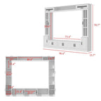 White Entertainment Unit with Multiple Storage Options Tempered Glass - 96.9
