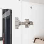 White Entertainment Unit with Multiple Storage Options Tempered Glass - 96.9