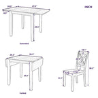 Merax 3-Piece Wood Drop Leaf Breakfast Nook Dining Table Set