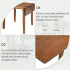 Merax 3-Piece Wood Drop Leaf Breakfast Nook Dining Table Set