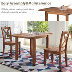 Merax 3-Piece Wood Drop Leaf Breakfast Nook Dining Table Set