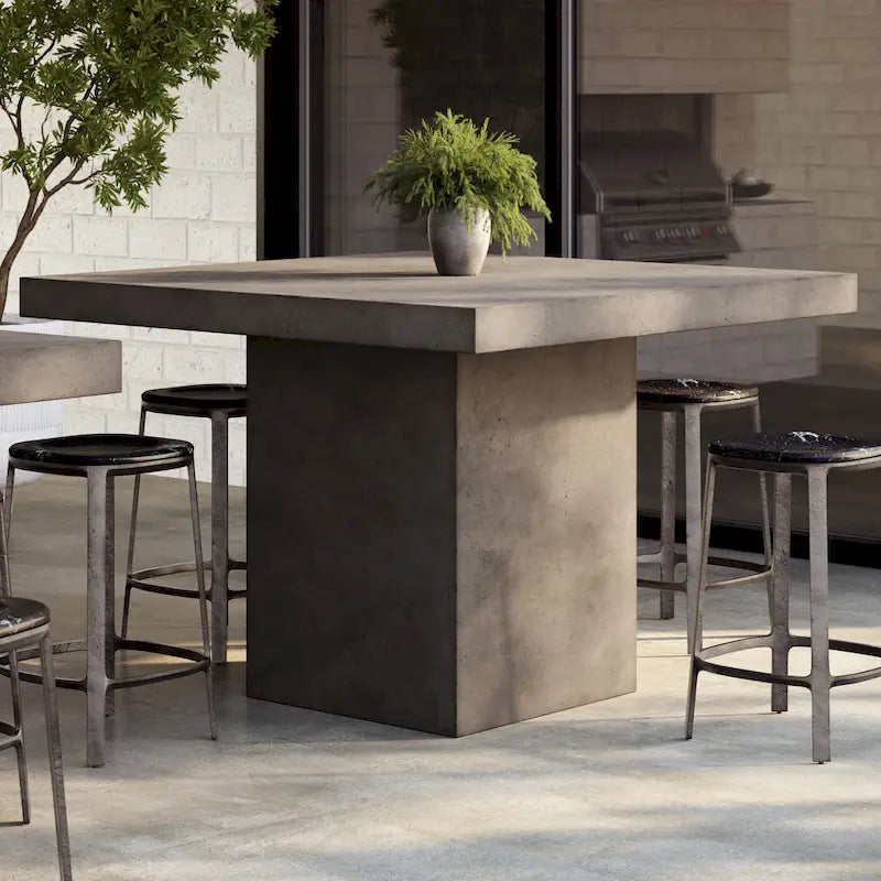 Mixx - Una 59 Square Counter Height Dining Table - Dark Grey