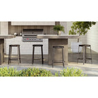 Mixx - Una 59 Square Counter Height Dining Table - Dark Grey
