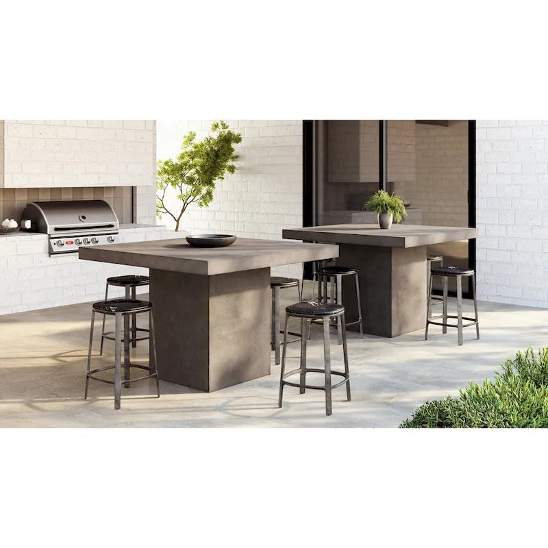 Mixx - Una 59 Square Counter Height Dining Table - Dark Grey