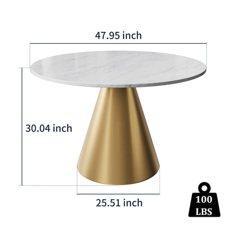 Table à manger ronde 48 pouces