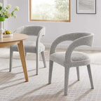 Pinnacle Boucle Chaises de salle à manger rembourrées — Lot de deux