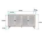 Wooden Cabinet Sideboard Buffet Accent Cabinet 4 Shutter Door