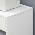 Mobile Printer Stand, Rolling File Cabinet Cart with Wheels, Adjustable Shelf, Drawer and CPU Stand, White