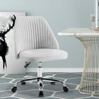 Office Desk Chair, Modern Cute Rolling Vanity Swivel Task Chairs with Wheels, Armless for Home, Bedrooms, Office, Study, Student