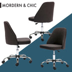 Office Desk Chair, Modern Cute Rolling Vanity Swivel Task Chairs with Wheels, Armless for Home, Bedrooms, Office, Study, Student