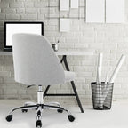 Office Desk Chair, Modern Cute Rolling Vanity Swivel Task Chairs with Wheels, Armless for Home, Bedrooms, Office, Study, Student