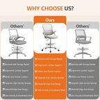 Drafting Tall Office Chair Ergonomic High Desk Chair with Flip-up Armrests