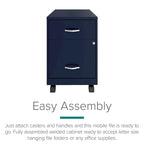 Space Solutions 18 Deep 2 Drawer Letter Width Mobile Vertical File Cabinet with Accessory Drawer