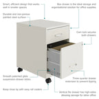 Space Solutions 18 Deep 2 Drawer Letter Width Mobile Vertical File Cabinet with Accessory Drawer