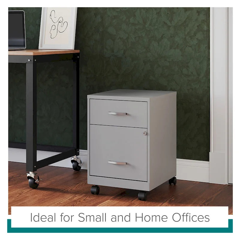 Space Solutions 18 Deep 2 Drawer Letter Width Mobile Vertical File Cabinet with Accessory Drawer