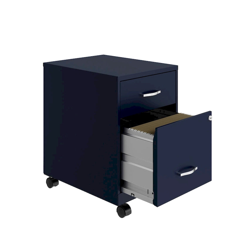 Space Solutions 18 Deep 2 Drawer Letter Width Mobile Vertical File Cabinet with Accessory Drawer