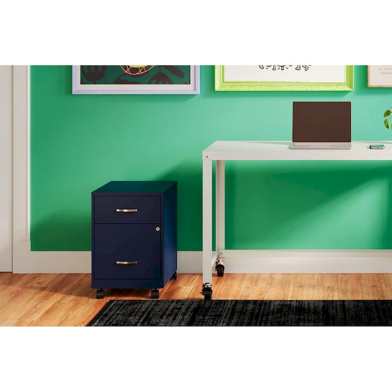 Space Solutions 18 Deep 2 Drawer Letter Width Mobile Vertical File Cabinet with Accessory Drawer