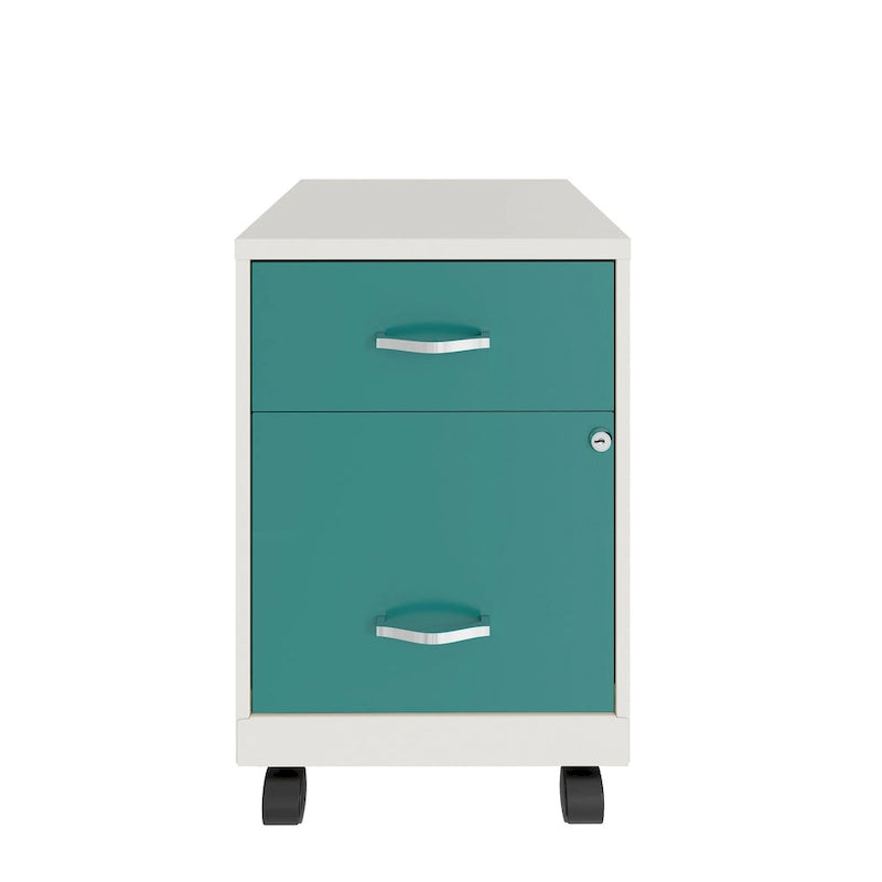 Space Solutions 18 Deep 2 Drawer Letter Width Mobile Vertical File Cabinet with Accessory Drawer
