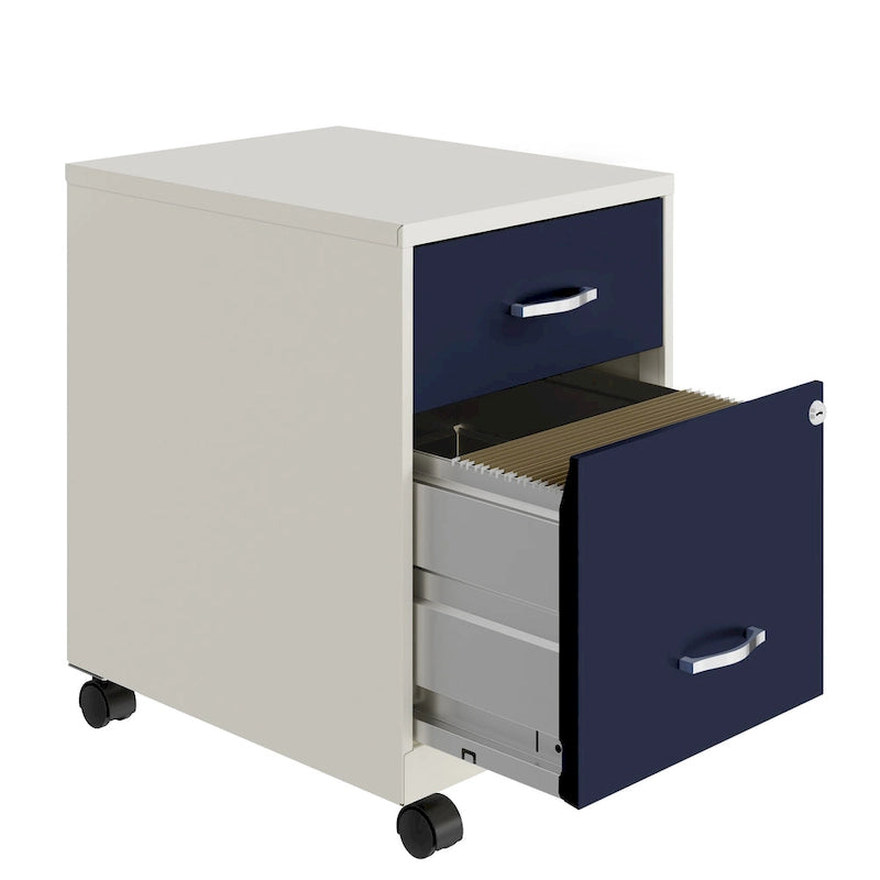 Space Solutions 18 Deep 2 Drawer Letter Width Mobile Vertical File Cabinet with Accessory Drawer