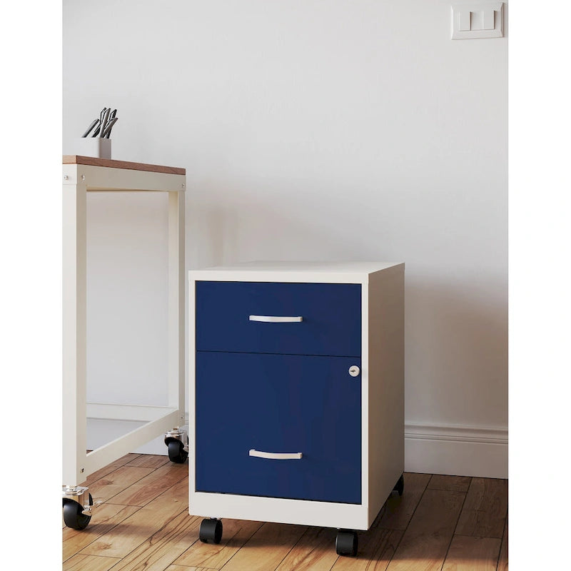 Space Solutions 18 Deep 2 Drawer Letter Width Mobile Vertical File Cabinet with Accessory Drawer