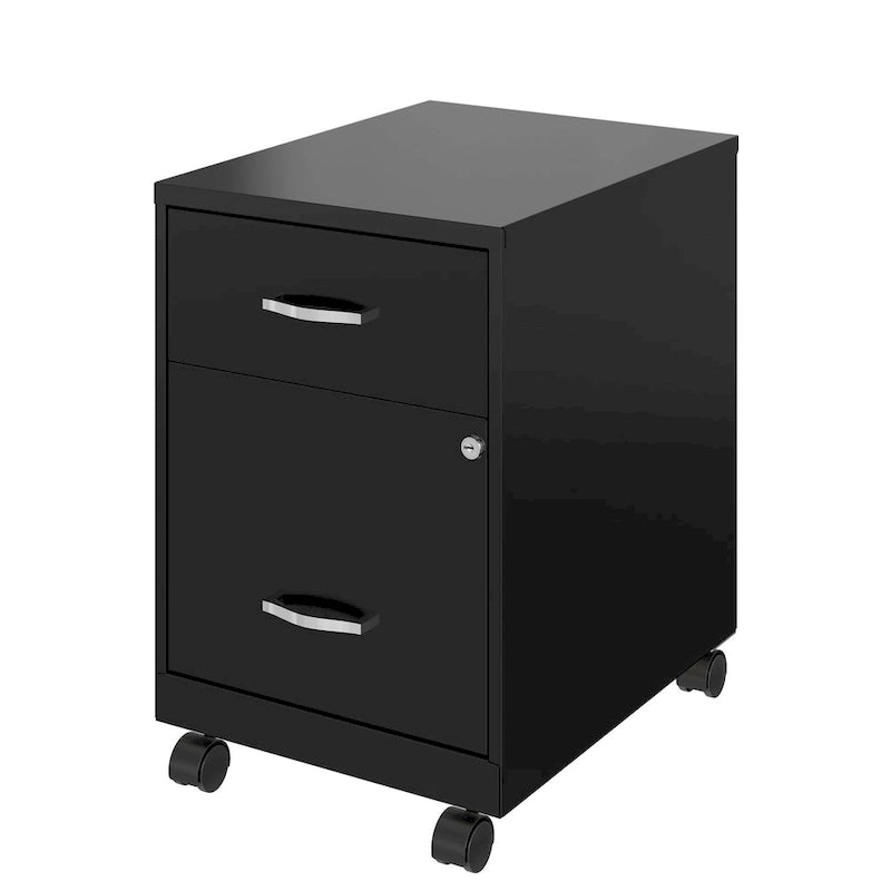 Space Solutions 18 Deep 2 Drawer Letter Width Mobile Vertical File Cabinet with Accessory Drawer