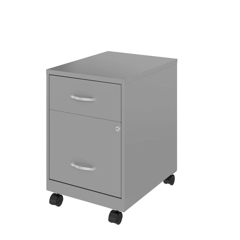Space Solutions 18 Deep 2 Drawer Letter Width Mobile Vertical File Cabinet with Accessory Drawer
