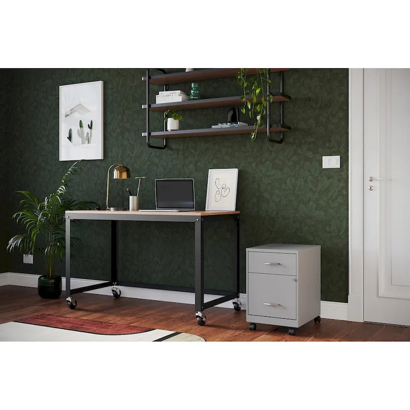 Space Solutions 18 Deep 2 Drawer Letter Width Mobile Vertical File Cabinet with Accessory Drawer