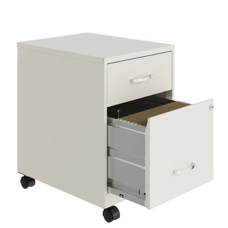 Space Solutions 18 Deep 2 Drawer Letter Width Mobile Vertical File Cabinet with Accessory Drawer