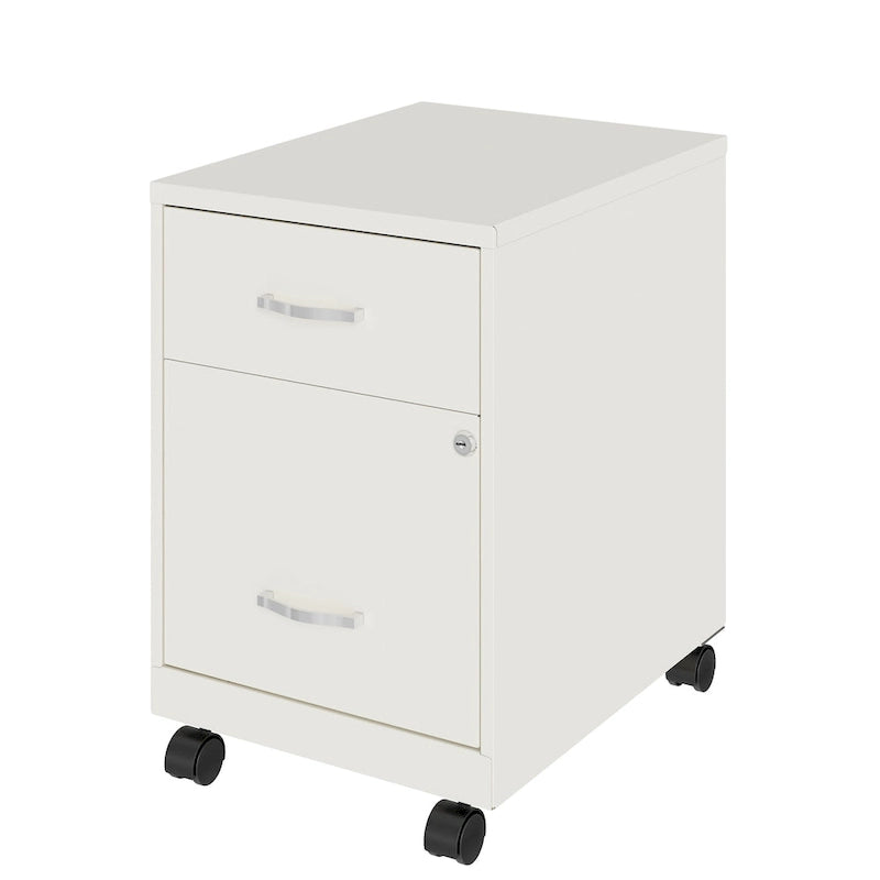Space Solutions 18 Deep 2 Drawer Letter Width Mobile Vertical File Cabinet with Accessory Drawer