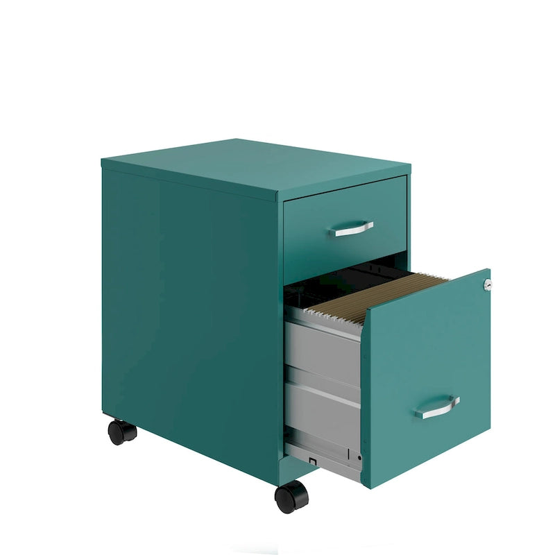 Space Solutions 18 Deep 2 Drawer Letter Width Mobile Vertical File Cabinet with Accessory Drawer