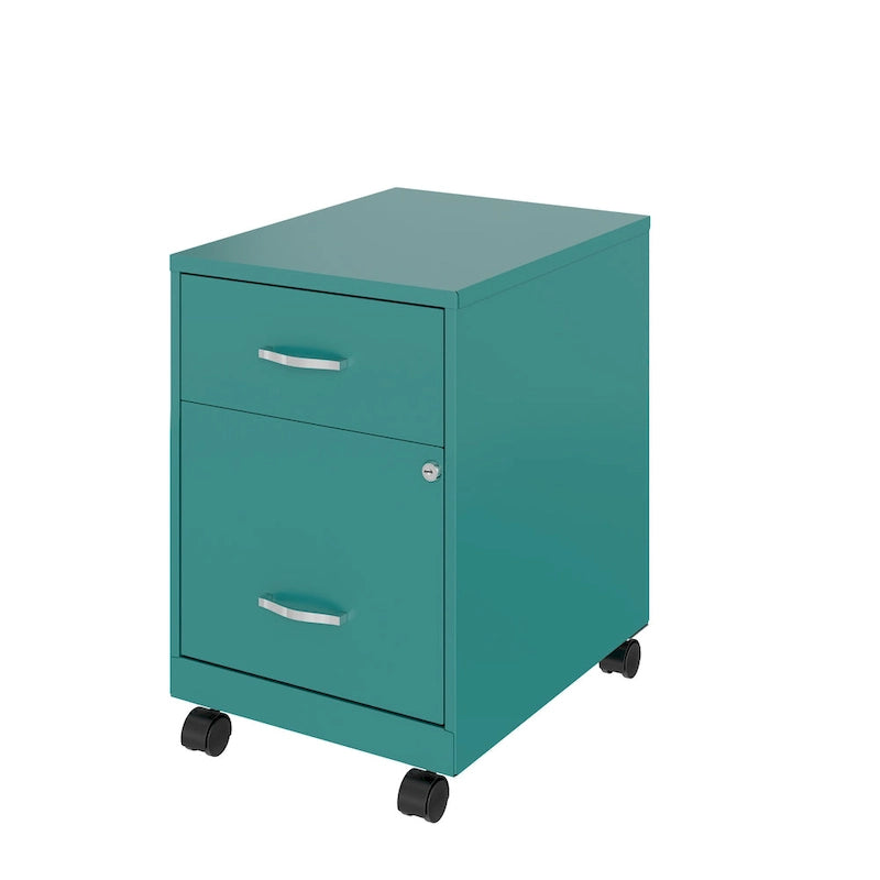 Space Solutions 18 Deep 2 Drawer Letter Width Mobile Vertical File Cabinet with Accessory Drawer