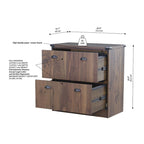 Brunei Contemporary Dark Walnut Wood Lateral Filing Cabinet