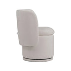 Reno Nori 26 pouces, chaise de salle à manger pivotante, tissu blanc cassé, dossier à oreilles, bois