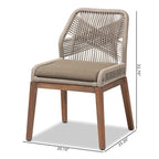 Chaise de salle à manger en acajou tressée de style transitionnel moderne – Gris