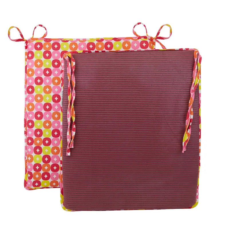 Reversible Chenille Rocking Chair Cushion Set