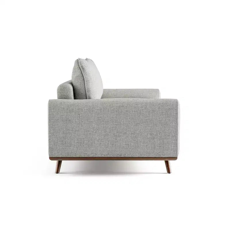 MAISONS : Intérieur et Extérieur Canapé mi-siècle Gubera 82" en mélange de coton et de lin avec coussins en mélange de plumes