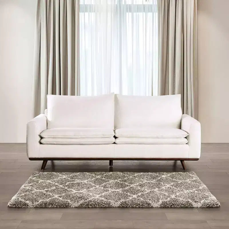 MAISONS : Intérieur et Extérieur Canapé mi-siècle Gubera 82" en mélange de coton et de lin avec coussins en mélange de plumes