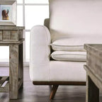 MAISONS : Intérieur et Extérieur Canapé mi-siècle Gubera 82" en mélange de coton et de lin avec coussins en mélange de plumes