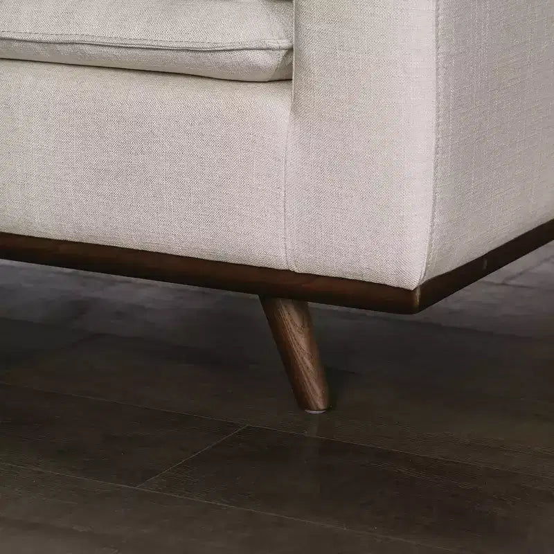 MAISONS : Intérieur et Extérieur Canapé mi-siècle Gubera 82" en mélange de coton et de lin avec coussins en mélange de plumes