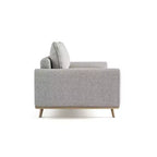 MAISONS : Intérieur et Extérieur Canapé mi-siècle Gubera 82" en mélange de coton et de lin avec coussins en mélange de plumes