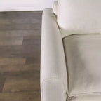 MAISONS : Intérieur et Extérieur Canapé mi-siècle Gubera 82" en mélange de coton et de lin avec coussins en mélange de plumes