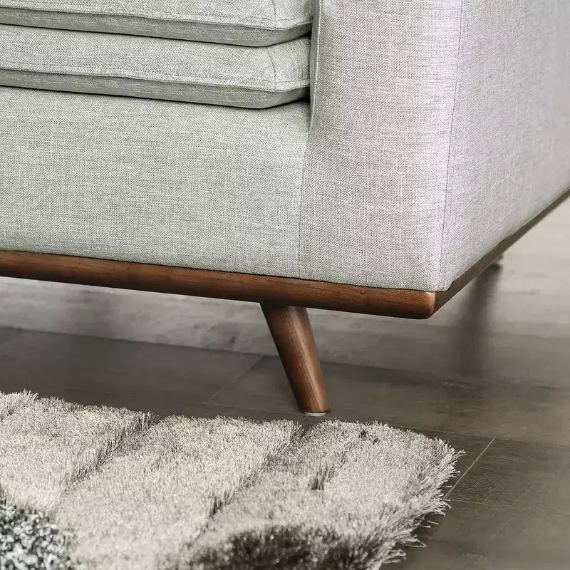 MAISONS : Intérieur et Extérieur Canapé mi-siècle Gubera 82" en mélange de coton et de lin avec coussins en mélange de plumes