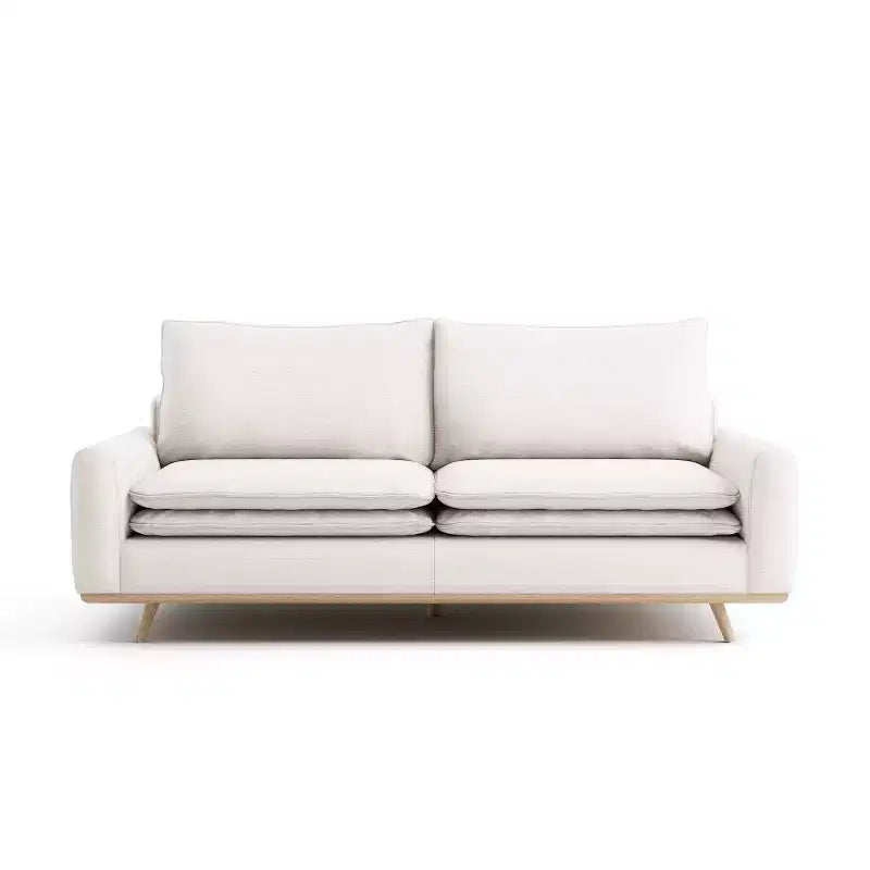 HOMES: Inside + Out Gubera 82" Mid-Century Sofa Cotton Linen Blend Upholstery with Feather Blend Cushions