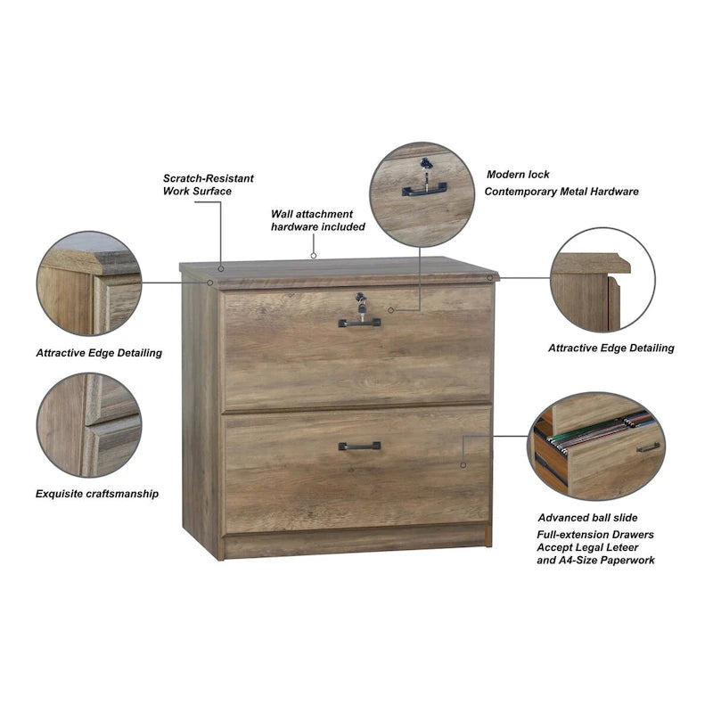 Saint Birch Honduras 2 Drawer Lateral Filing Cabinet