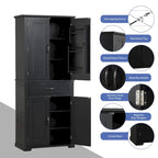Bathroom Storage Cabinet with Doors and Drawer, Multiple Storage Space, Adjustable Shelf
