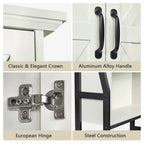 Meuble de rangement sur pied pour toilettes avec 2 portes et étagère ouverte - 175 cm