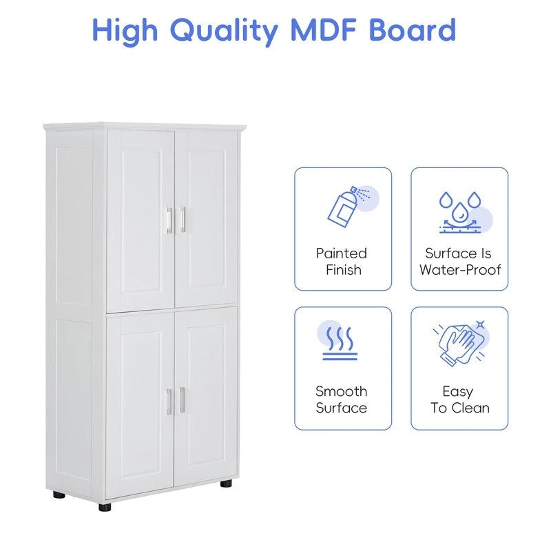 Tall and Wide Bathroom Floor Storage Cabinet