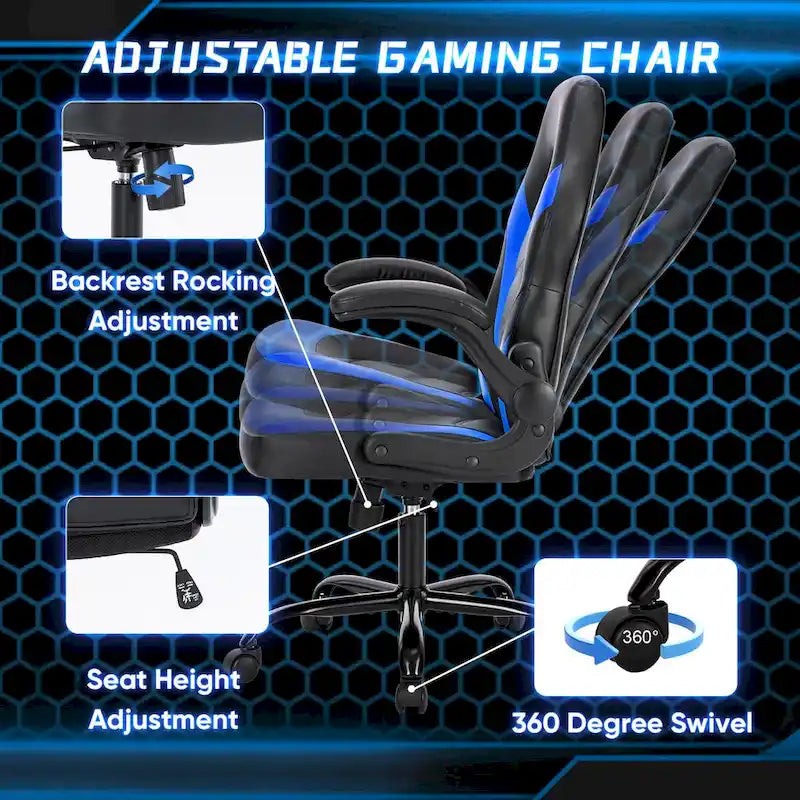 Ergonomic Office Chair with Lumbar Support Height Adjustable Rolling Desk Chairs with Flip-up Armrests